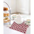 thumbnail image 4 of Red Geometric Kitchen Dish Towels for Drying Dishes Set of 3, Vintage Rhombus Circle Texture Waffle Weave Microfiber Hand Tea Bathroom Towels Quick Dry & Absorbent Towel 12x12, 4 of 7