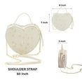 thumbnail image 4 of Cute White Heart Purse for Women, Faux Leather Heart Shaped Crossbody Bags, Zipper Closure Shoulder Bag Birthday Christmas Gifts, 4 of 7