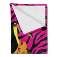 thumbnail image 2 of Pink Zebra Soft Flannel Fleece Blanket, Toucan Bird Sitting on Hibiscus Plants Flowers Large Leaves on Zebra Background, Cozy Plush for Indoor and Outdoor Use, 60" x 80", Multicolor, by Ambesonne, 2 of 5