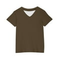 thumbnail image 5 of Wdfiry Kids Cotton V-Neck T-Shirts Ultra-Soft Breathable Boys & Girls Tee 3-14 Years Solid Color Casual Summer Tops, 5 of 5
