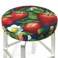 thumbnail image 3 of Kll Strawberry2 Round Bar Chair Cushion Cover 13 Inch,Bar Stool Protector With Elastic, Soft Washable, 3 of 7