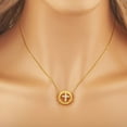 thumbnail image 2 of New Classic 14K Yellow Gold Cross Charm Necklace Earrings Hollow Chain Choker Zircon Jewelry Set Women Accessories Gift, 2 of 7