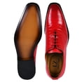 thumbnail image 5 of LIBERTYZENO Men Genuine Leather Formal Lace Up Oxford Dress Shoes, Red, 5 of 5