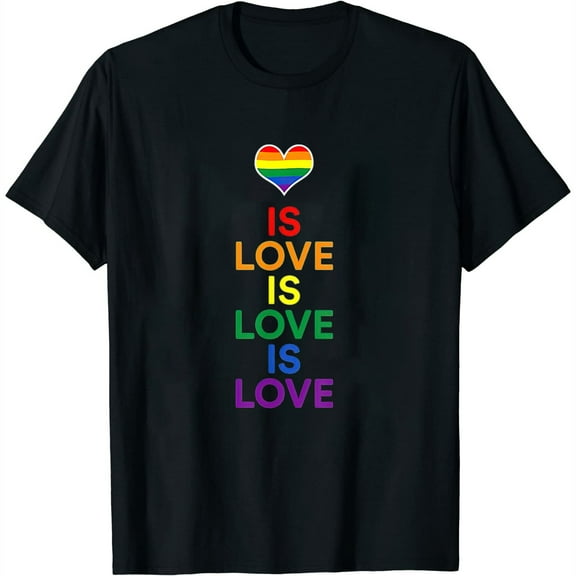 Womens Lgbtq Gay Pride Flag Heart Love Is Love Equality March Gift T-Shirt Black Small