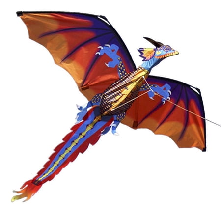 Upgrade 3D  Dragon Kite Easy to Fly, Wind Spinner Single Line Kite with Long Tail,Baby Kids Outdoor Activities Toys