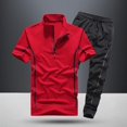 thumbnail image 5 of Conjuntos de pantalones superiores para hombre, camiseta de poliéster, trajes deportivos ajustados, chándal de moda esencial de algodón, ropa holgada barata de Kpop para hombre, 5 of 5