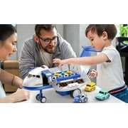 Transport Plane Adventure Car Toys for Toddler Age 2-6 with 8 City Cars - Kids Airplane Toys Race Track Car Toys for 3 4 5 6 7 Boys , Garage Parking Lot Playmat, Birthday Gift for Girls