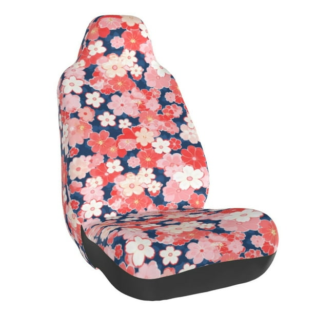 Balery Japanese Cherry Blossoms Funda de Asiento para Auto con Diseño - Cubierta Frontal Suave y Transpirable con Protector Antideslizante- 1 Unidad