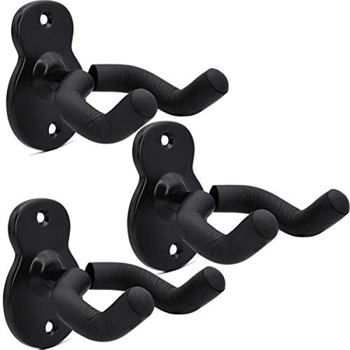 Guitar Wall Mount Hangers 3 Pack,Guitar Style Wall Holders Hooks Stands for Acoustic Electric Bass Classical Ukulele Guitars