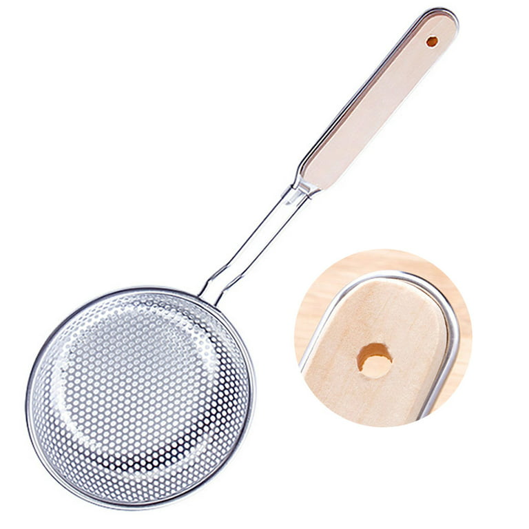 Strainer Spoon Stainless Steel Oil Filter Scoop Hanging Frying Spoon  Skimmer for Kitchen, Size 20 