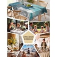 thumbnail image 5 of Teal Grey Table Cloth, Modern Oil Painted Abstract Art Aesthetics Waterproof Tablecloth for Rectangle Tables, Reusable Washable Fabric Table Cover for Restaurant Kitchen Dining Tables 60"x102", 5 of 6