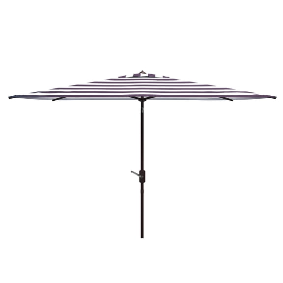 Safavieh Iris Fashion Line 6.5x10ft Rect Metal/Polyester Umbrella in Black/White