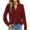 Red, variant on Women's Long Sleeve T-Shirt Clearance Sales V-Neck Shirt Europe and the United States Blouse Temperament Long Sleeve Sweet Top V Neck Design Feeling Shirt
