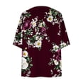 thumbnail image 5 of Women's 3/4 Sleeve Kimono Cardigan Open Front Chiffon Cover Ups Tropical Print Beach Casual Hawaiian Clothes (XL, Wine), 5 of 6