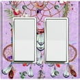 thumbnail image 1 of Metal Light Switch Plate Cover Beaded Feather Dreamcatcher Pink DRM006, 1 of 13