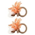 thumbnail image 2 of 2Pcs Innovative Napkin Ring Decorative Simulation Flower Napkin Holder for Wedding BirthdayLeaf Cotton, 2 of 14