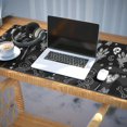 thumbnail image 3 of Long Mouse Pads for Desk,Black Gothic Skull Cat Pattern Desk Mats on Top Of Desks, Desk Mouse Pad Extra Large with 3mm Non-Slip Base and Stitched Edge for Gaming,Office,Work,Home 35.4"x15.7", 3 of 6