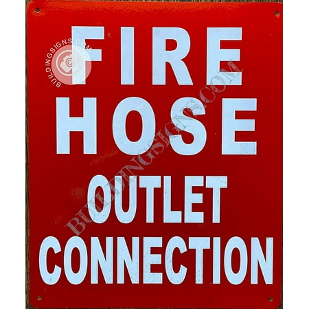 

FIRE Hose Outlet Connection Sign (RED Reflective Aluminium 10X12 Rust Free) (ref-2201)