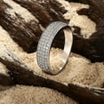 thumbnail image 3 of Siyoupin Mens Moissanite Wedding Band 4 Row 84 Round Cut 14k White Gold Plated with Engagement Ring Size 13, 3 of 8