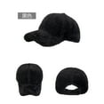 thumbnail image 3 of Womens Fluffy Plush Baseball Cap, Soft Faux Faux Fur Winter Hat Adjustable for Women, Black,Size Free Size, 3 of 4