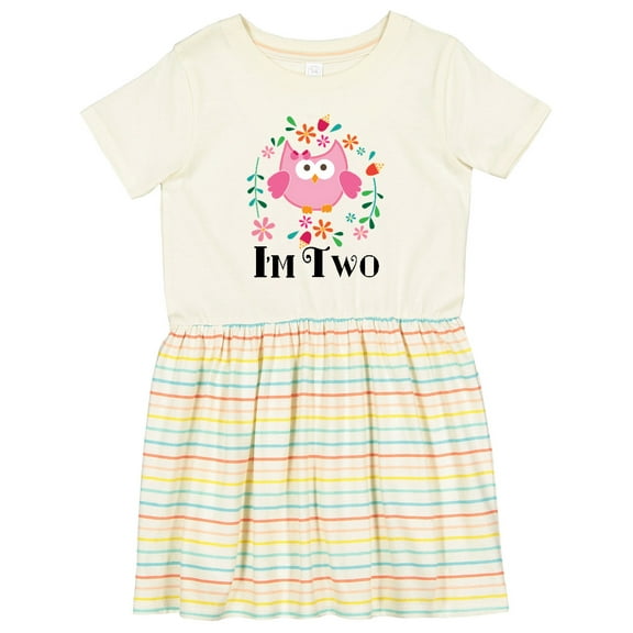 Inktastic 2nd Birthday Owl for 2 Year Old Girls Girls Toddler Dress