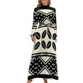 thumbnail image 2 of Vestido largo con estampado de tela de barro abstracto africano para mujer, elegante vestido suelto para mujer, vestido de hada, 2 of 5