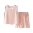thumbnail image 2 of Pitauce Big Boys Girls Modal Lounge Set Tank Tops with Shorts 2 Piece Outfits Summer Sleeveless Soft Cooling Clothes for Kids 1-17 Years, 2 of 5