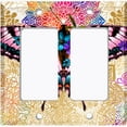 thumbnail image 6 of Metal Light Switch Plate Cover Unique Colorful Floral Butterfly Blue BUT023, 6 of 13