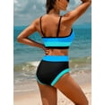 thumbnail image 4 of Sociala Adjustable Straps Bikini Sets for Womens Contrast Sport Tw Pieced Bathing Suits, 4 of 7