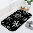 thumbnail image 4 of GZHJMY Bathroom Rugs Mats Non-Slip, Soft Microfiber Absorbent Bath Mats for Shower Bathtubs, Snowflakes Snow Black White Indoor Entrance Door Mats Bedroom Laundry 24”x16” Carpet Runner, 4 of 7