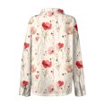 thumbnail image 4 of Women's Long-Sleeve Shirt Fashion Printed V-Neck Top Casual Loose Lightweight Collared Shirt, 4 of 4