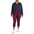 thumbnail image 4 of Terra & Sky Women’s Plus Size Printed Capri Leggings, 2-Pack, Regular and Petite, 4 of 5