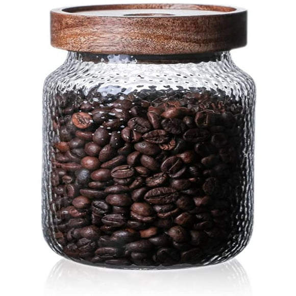 Storage Containers for Coffee, Flour, Sugar, Cereal – Glass Kitchen Storage Containers with Bamboo Lid–Food-Safe Materials(700ml)