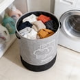 thumbnail image 6 of Kbndieu Linen Foldable Laundry Hamper, Large Collapsible Laundry Baskets with Easy Carry Handles, Clothes Hampers for Bedroom, Bathroom, Dorm, Laundry Room, Gray, 6 of 6