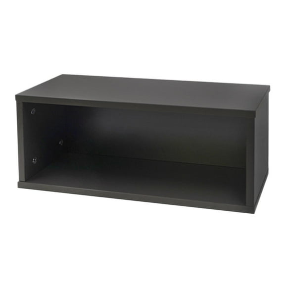 simhoa CD Organizer CD & DVD Holder Multifunctional Stackable Wood Tabletop CD Storage Cabinet Shelf for Store Garage Bedroom Office Black