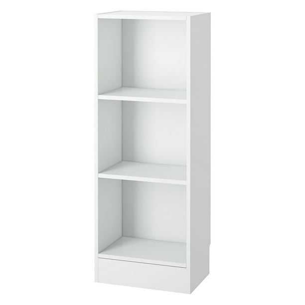 Element Short Narrow 3 Shelf Bookcase, Short And Wide Wooden Bookcase