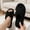 Black, variant on Womens Fuzzy Open Toe Cross Strap Slide Slippers, Plush Sherpa House Shoes with Non-Slip Sole, Khaki,Size 5.5-6