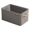 thumbnail image 1 of JeashCHAT - Cesto para ropa (liquidación), con asas, plegable, rectangular, de tela gruesa para organizar el dormitorio, gris, 48 x 28 x 25 cm, 1 of 5