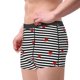 thumbnail image 2 of Balery Ladybugs on Black and White Striped Calzoncillos bóxer para hombre, ropa interior de algodón suave y transpirable con cinturilla de nailon-Medium, 2 of 5
