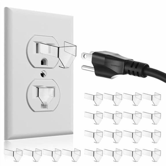 20-Pack 3-Prong Loose Outlet Plug Fix, Mini Plastic Outlet Tightener Insert, Fix Loose Plugs, Cut Off Electricity, Compatible