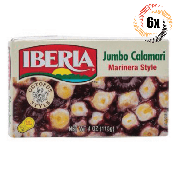 6x Packs Iberia Jumbo Octopus Style Calamari Marinera Style | 4oz | Easy Open