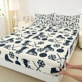 thumbnail image 3 of Homewish Ice Hockey 4 Pieces Queen Sheet Sets For Teens,Ball Game Ultra Soft Flat Sheet,Sport Theme Queen Fitted Sheet,Luxury Bedroom Decor, 3 of 7