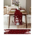 thumbnail image 3 of Red Plaid Snowman Christmas Burlap-Cotton Table Runner 48 Inches Long,Xmas Snowflake Birds Farmhouse Table Runners,Outdoor Dining Tablecloths Decor for Baby Shower Party Wedding 13x48, 3 of 9