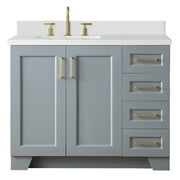ARIEL TAYLOR 43 IN. LEFT OFFSET SINGLE RECTANGLE SINK VANITY IN GREY