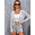 thumbnail image 6 of Women'S Long Sleeve V-Neck Knitted Cardigan Jacket Buttonless Knitted Shawl Sweater Grey XXXL, 6 of 8