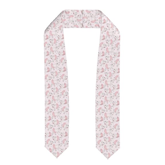 Fuzoiu Cute Piggy Ballerina Print Graduation Sash,Graduation Stole,Unisex Adult Graduation Stole Shawl 91" Long,for Academic Commencements Shawl-Flattened