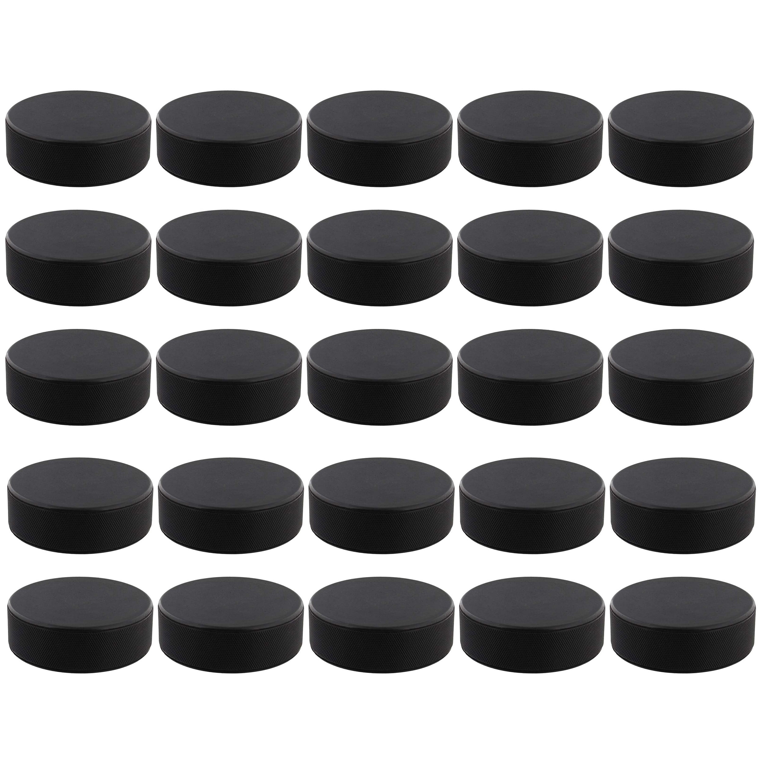 Swing Sports Hockey Pucks Bulk Set - 25pk Rubber 6oz Black Hockey Biscuits