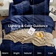 thumbnail image 5 of Sasttie Queen Size Comforter Set, 7-Piece Bed in a Bag, Pintuck Bedding Sets for All Season, Navy, 5 of 8