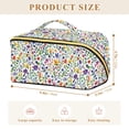 thumbnail image 4 of FORMRS Makeup Bag Travel Cosmetic Organizer for Women Fold Flat Zipper Pouch with Handle, Green Wildflower Pattern, 4 of 8