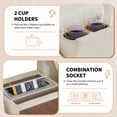 thumbnail image 4 of 131'' Modular Sectional Sofa with Charging and Console, U Shaped Chenille Cloud Couch with Cup Holders and Hidden Storage, Oversized 6 Seat Sofa for Living Room, Beige, 4 of 9